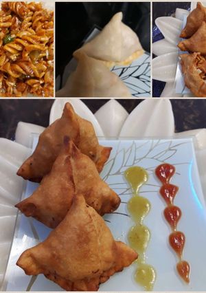 A picture of Fusilli Pasta in Pastry Triangles.