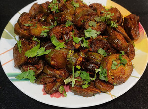 A picture of Baingan Fry Recipe (Brinjal /Eggplant).