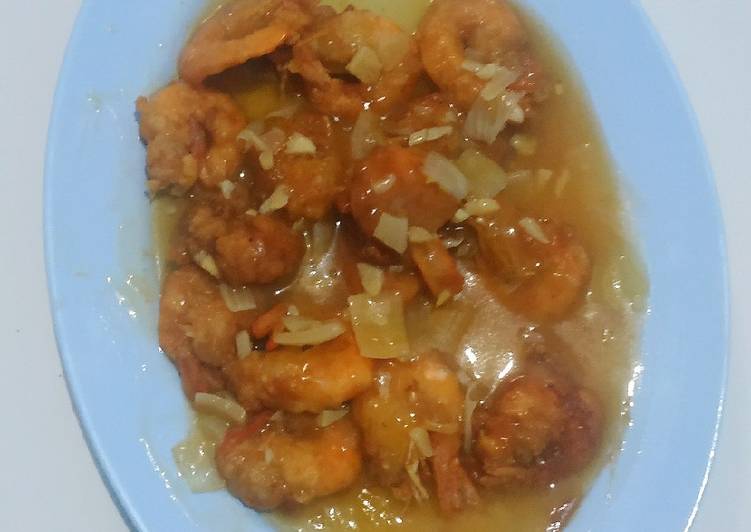 Udang Crispy Saus Mentega Asam Manis