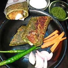 Spinach Wrap With Chickpea Stuffing A picture of Spinach Wrap With Chickpea Stuffing.