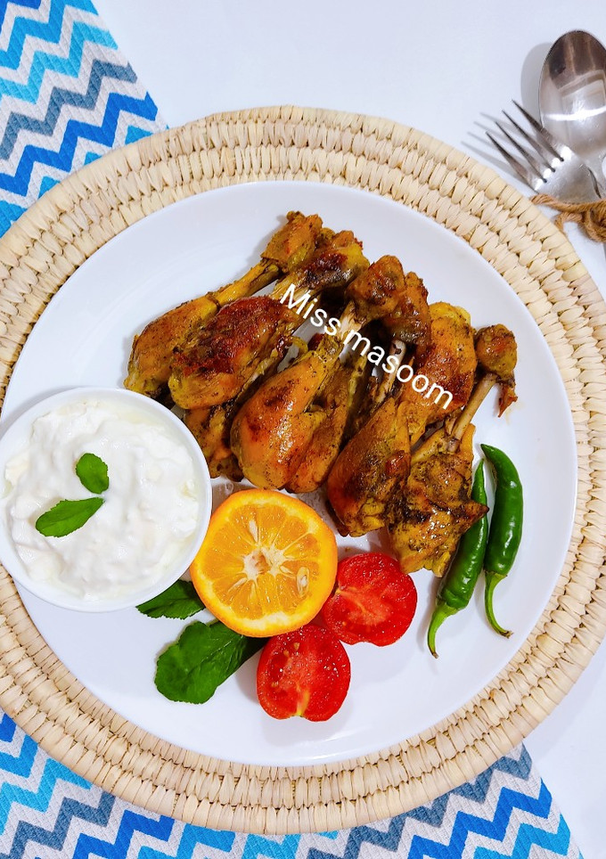 عکسی از دستور ران مرغ رژیمی در ماهی تابه رژیمی