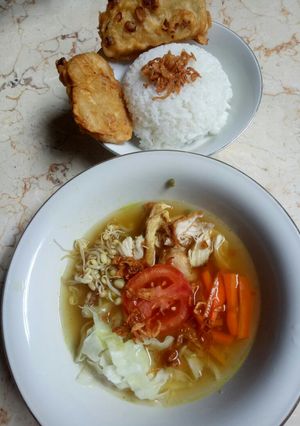 Foto resep Nasi soto ayam instan