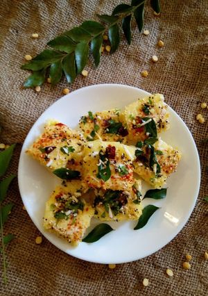 A picture of Besan Dhokla#foodphotographychallenge.