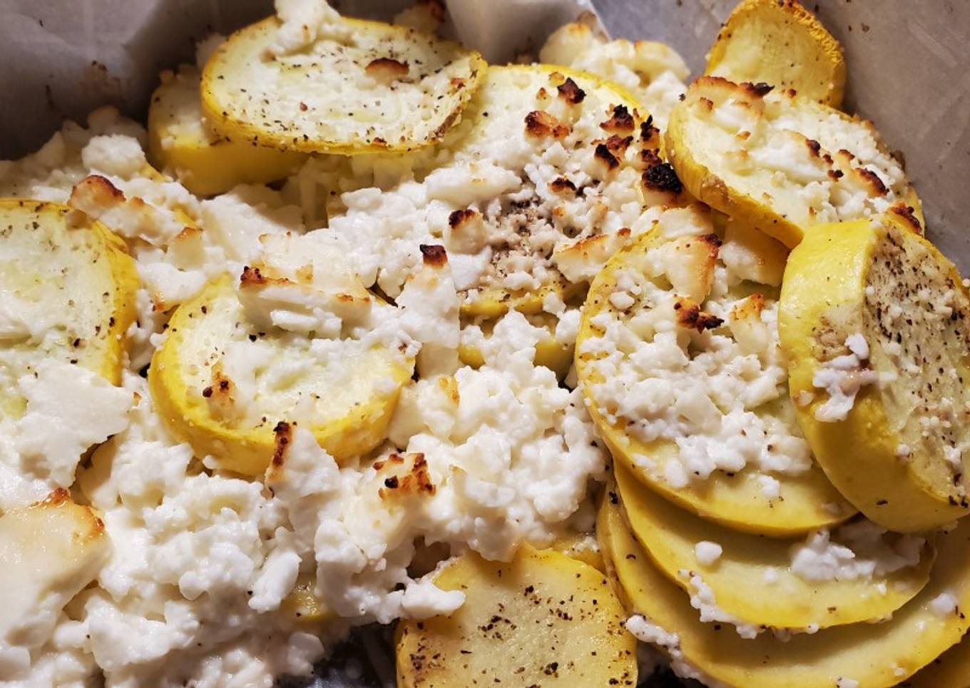 Squash with Feta Cheese