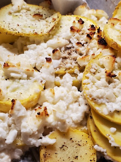 A picture of Squash with Feta Cheese.