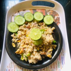 A picture of Samak rice and sweet potato Pulav.