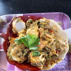 A picture of Fenugreek (Methi) with Arbi ki Sabzi.