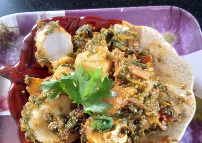 Easiest Way to Prepare Delicious Fenugreek (Methi) with Arbi ki Sabzi