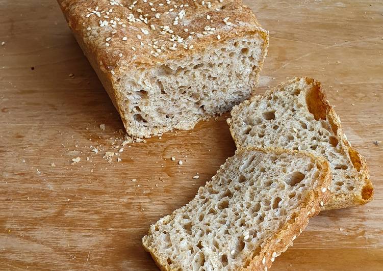 Pane in cassetta semintegrale senza grassi con biga e water roux