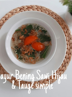 Foto resep Sayur bening sawi hijau dan tauge simple