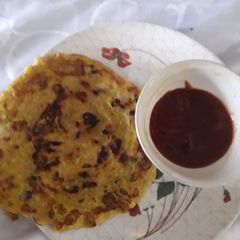 A picture of Besan chilra.