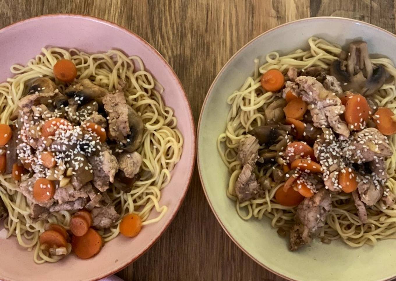 Pork and mushroom stir fry