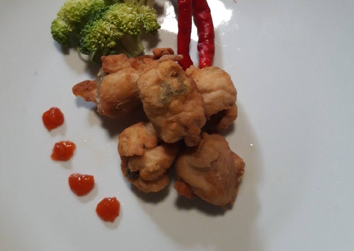 Ayam goreng isi brokoli
