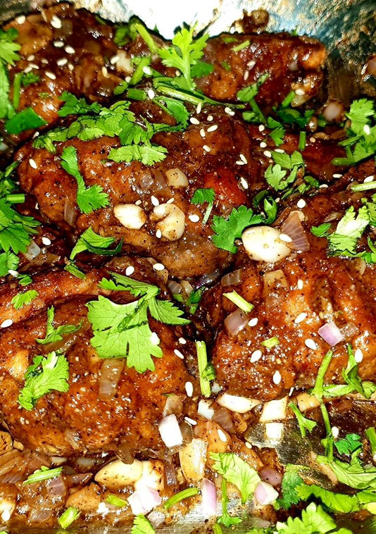 கருப்பு மிளகு சிக்கன் வருவல் செய்முறை முக்கிய புகைப்படம்