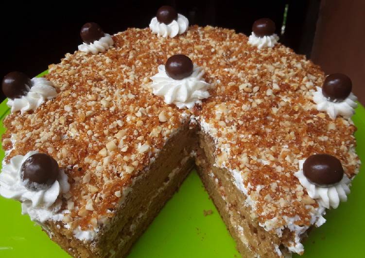 {Cara Membuat Mocca nougat cake Anti Ribet