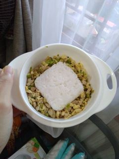 Foto resep Nasi Tim Uduk Tuna Telur MPASI 9m+ tinggi kalori