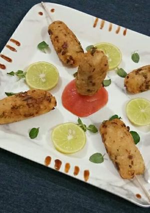A picture of Poha ke lolipop.