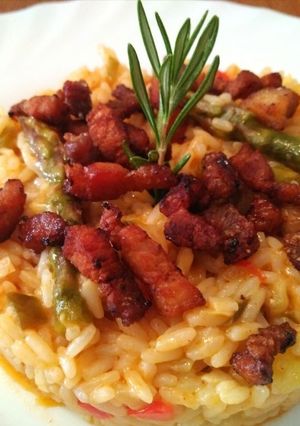 Una foto de Risotto de Panceta al Romero