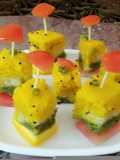 Colourful fruity dhokla