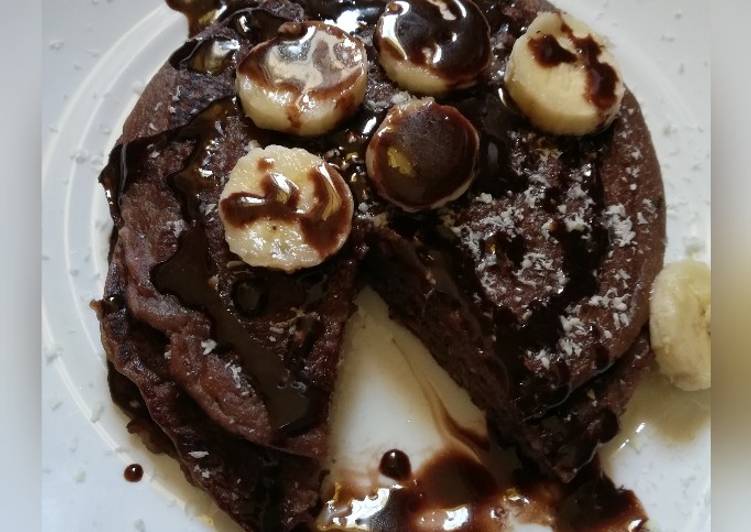 How to Cook Appetizing Chocolate banana pancakes #chocolatebakingcontest