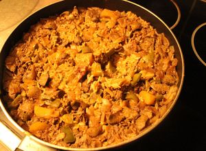 Una foto de Arroz con hígado de pollo