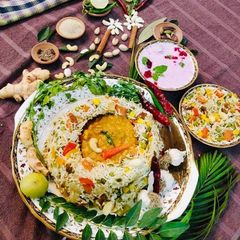 Nav Ratan Pulao with Coconut Curry A picture of Nav Ratan Pulao with Coconut Curry.
