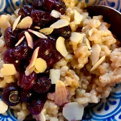 A picture of Baked rice pudding - vegan.