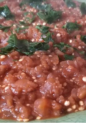 Una foto de Berenjenas barbacoa