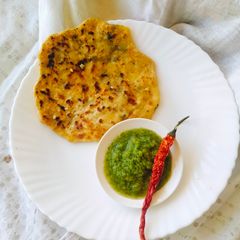 A picture of Gooseberry Coriander Chutney (winter special Amla coriander leaves Chutney).