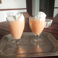 Musk Melon shake with ice cream A picture of Musk Melon shake with ice cream.