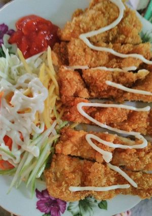 Foto resep Chicken Katsu with fresh salad ala2 hokben