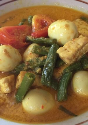 Foto resep Sayur Santan buncis, tempe, telur puyuh