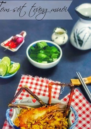 Hình của món Tôm sốt trứng muối (Tôm sốt hoàng kim).