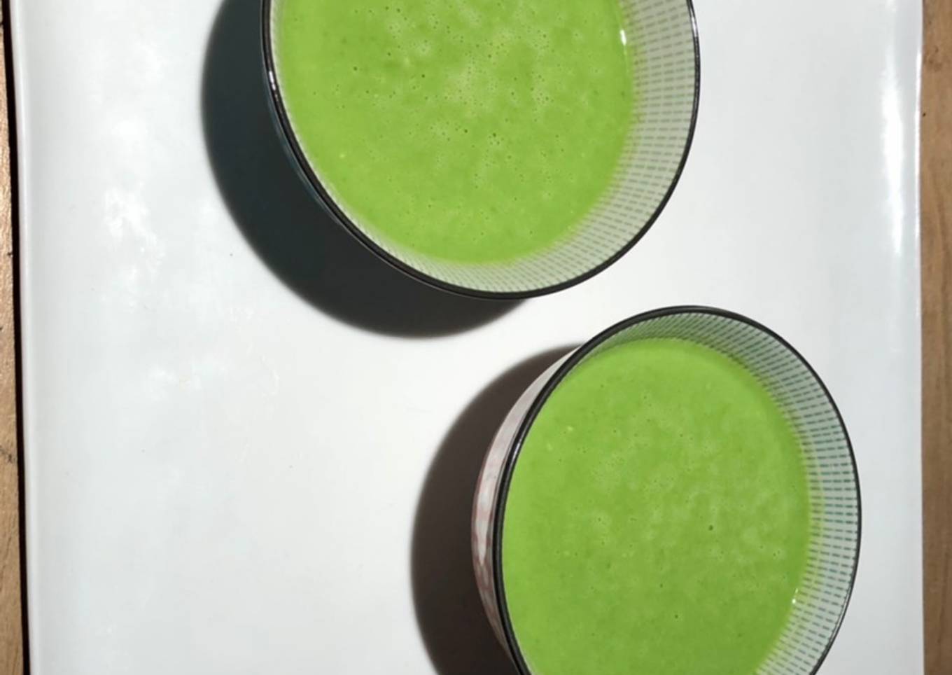 Velouté de petits pois au wasabi