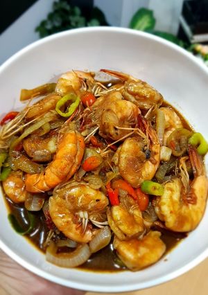 Foto resep Udang saus lada hitam