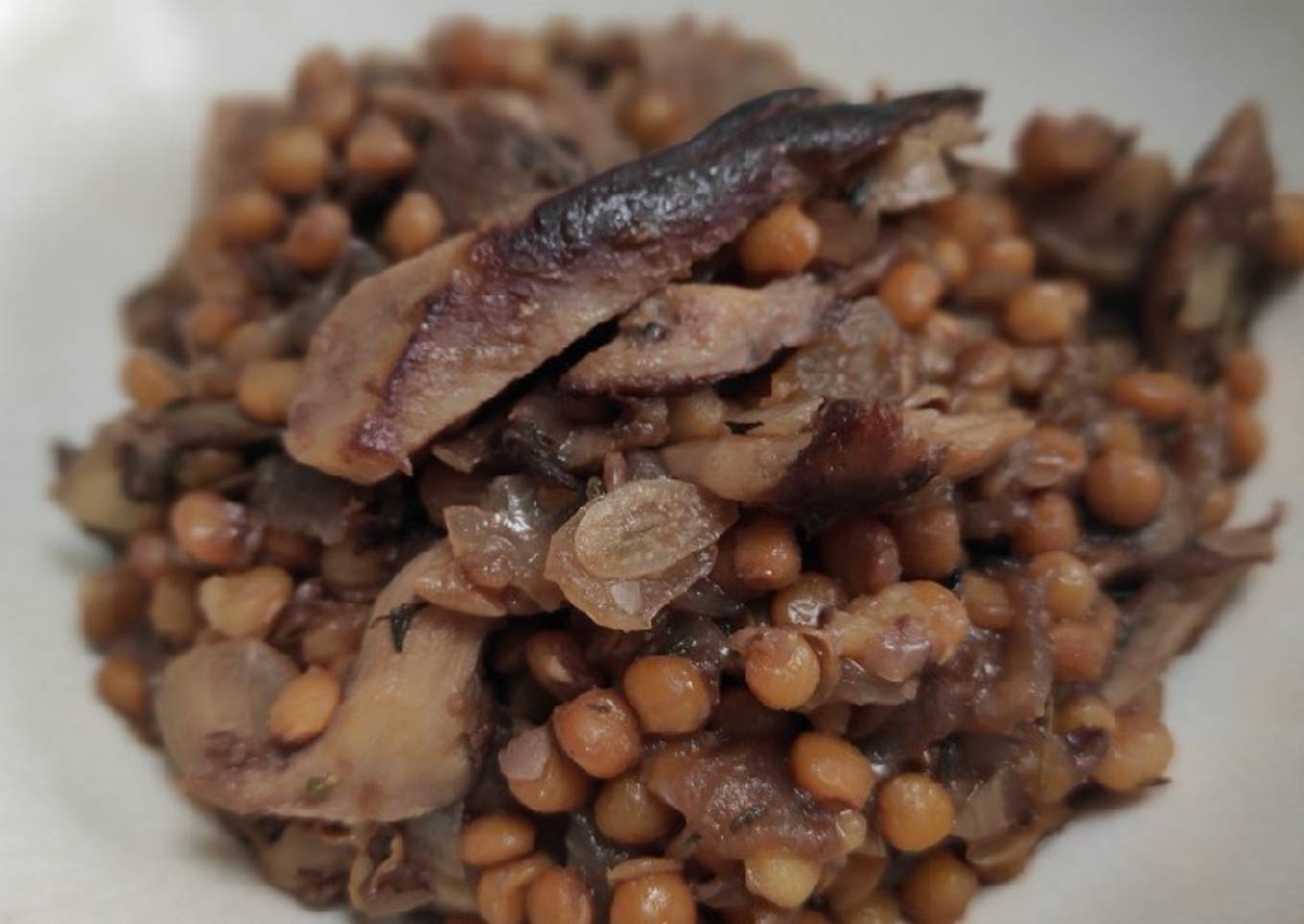 Lentejas salteadas con setas🍄🍄
