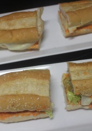 Foto principal de Bocadillo de tortilla de espárragos al microondas
