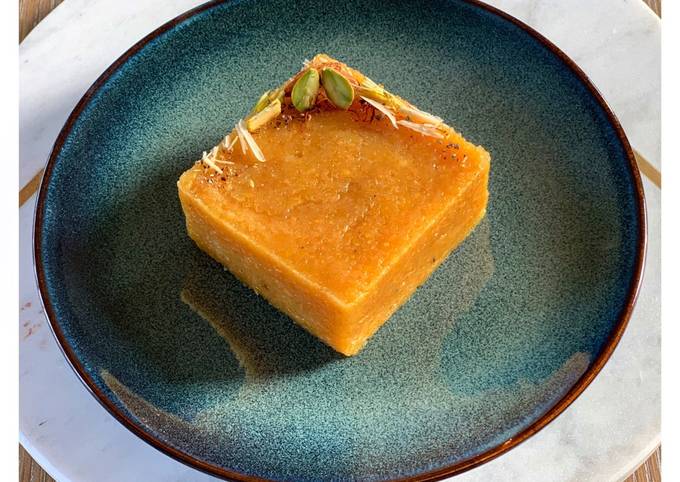 Recipe of Homemade Saffron and Mung dal halwa (Saffron and Petite yellow lentil fondant)