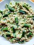 Oats in Green Sauce with Zucchini and Green Beans