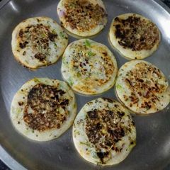 Sooji Urad Dal Mini Uttapam A picture of Sooji Urad Dal Mini Uttapam.