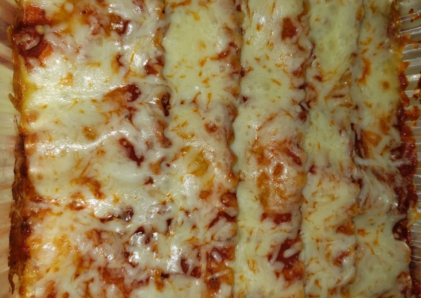 Lasagna de carne molida y plátano maduro