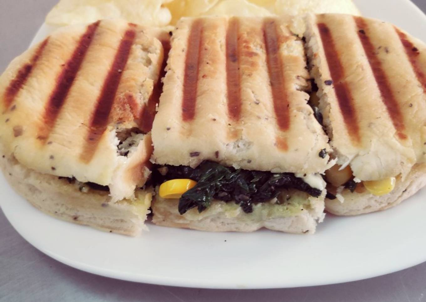 Spinach Corn & Cheese sandwich