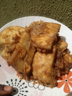 A picture of Fried yam (lazy breakfast😂).
