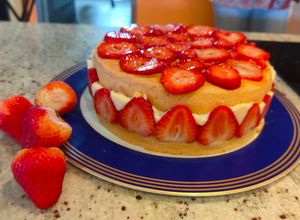 Une photo de Fraisier à la crème chiboust sans lactose