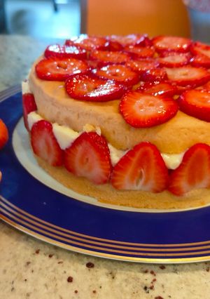 Une photo de Fraisier à la crème chiboust sans lactose
