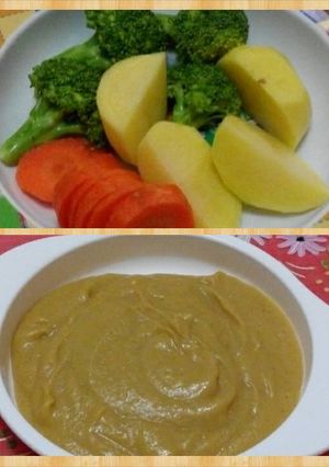 Foto resep Pure kentang, wortel, brokoli (mpasi 6-10bulan)