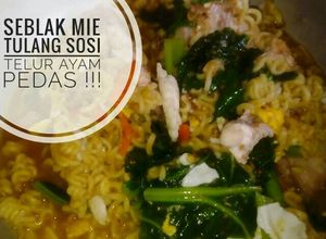 Foto resep Seblak Mie Tulang Sosin Telur Pedas