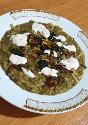 عکسی از دستور آش بادمجان و برنج
