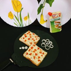 A picture of Veg Mayonnaise Open Sandwich.