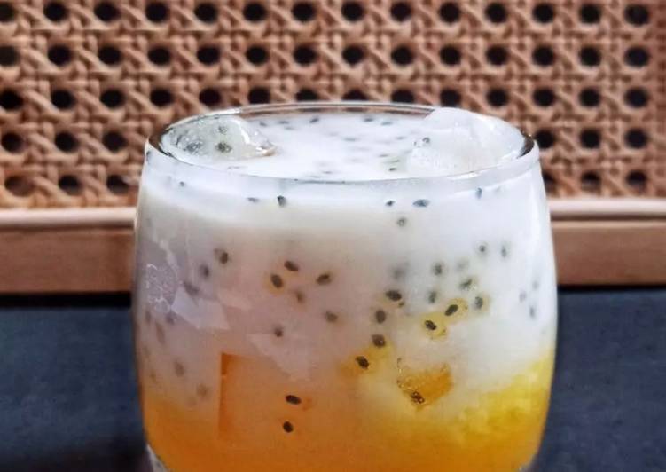 Bahan 364. Es Nutrisari Susu Jelly Selasih | Cara Buat 364. Es Nutrisari Susu Jelly Selasih Yang Paling Enak